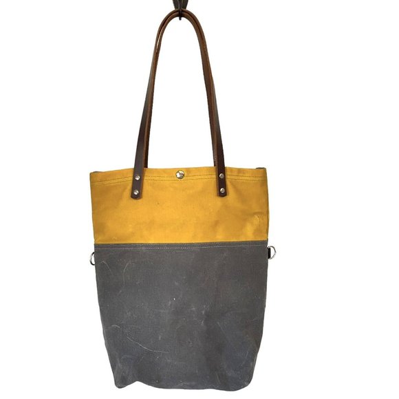CO Bags Wheeler Bag Co X Shift Mustard Yellow Waxed Canvas Leather